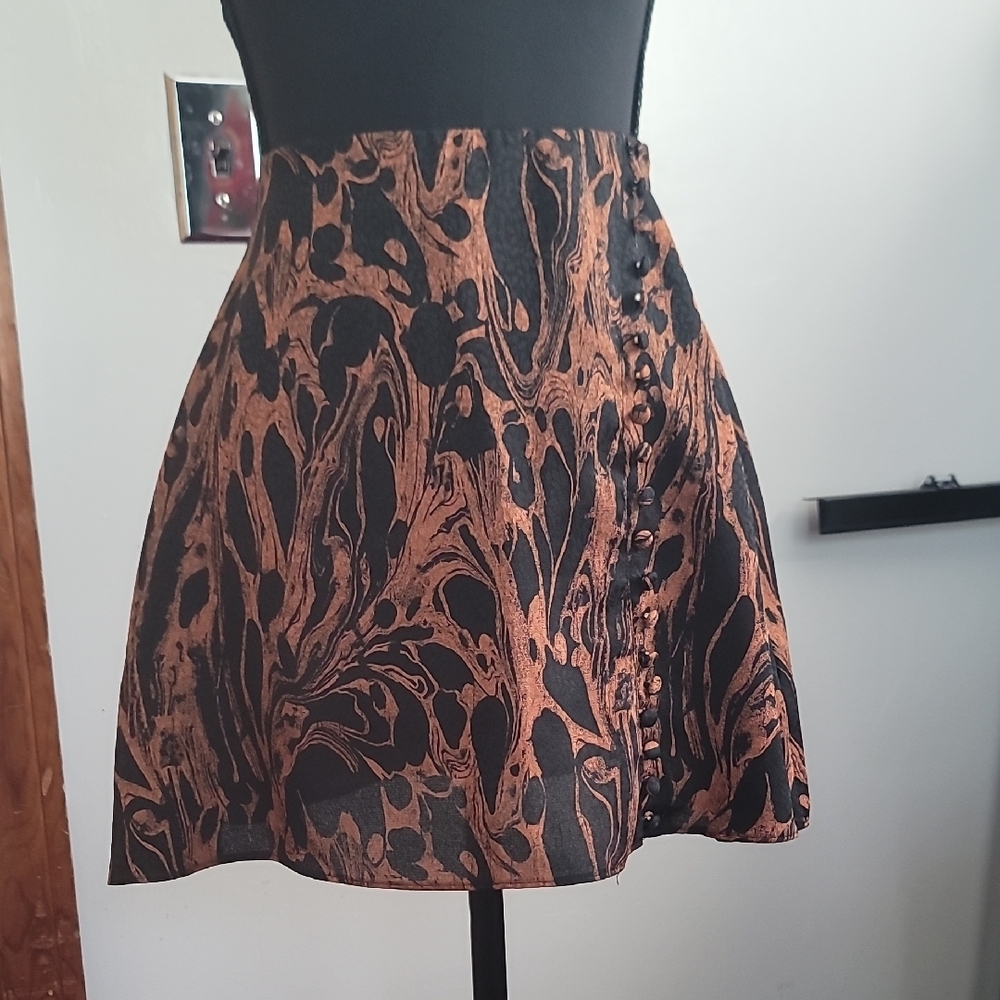 Urban Outfitters Black and Burnt Orange  Mini Skirt